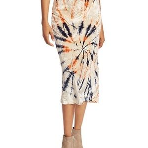 Free People Bali Serious Swagger Velvet Tie-Dye Skirt